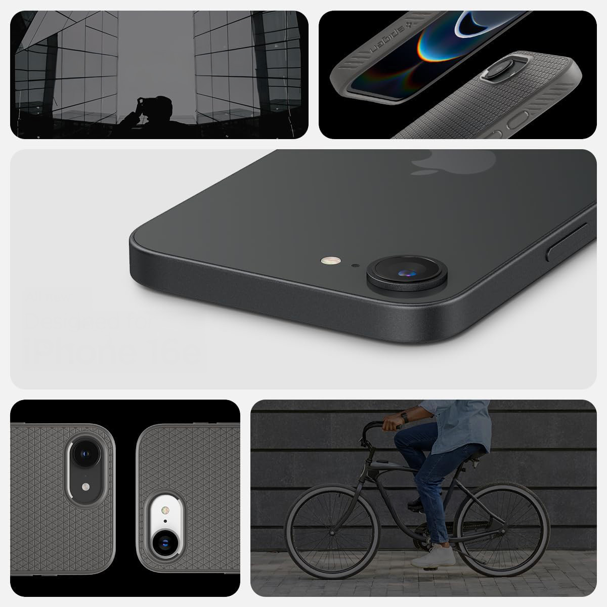 Etui Spigen Liquid Air do iPhone 16e, szare
